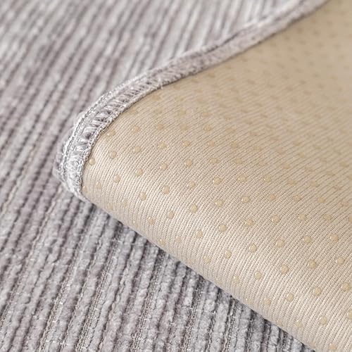 Miniatura 6 de vctops Funda de felpilla suave para sofá, color liso, tejido a rayas, texturizado, lavable, antideslizante, para perros y mascotas, 1 piezano todo