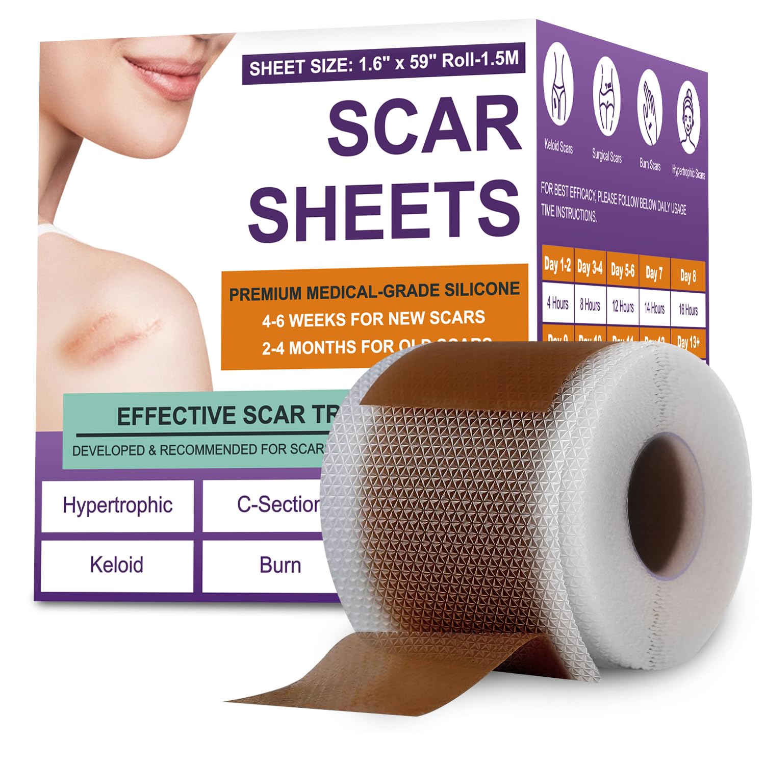 Medical Grade Silicone Scar Sheets - Reduce Scar Appearance -8