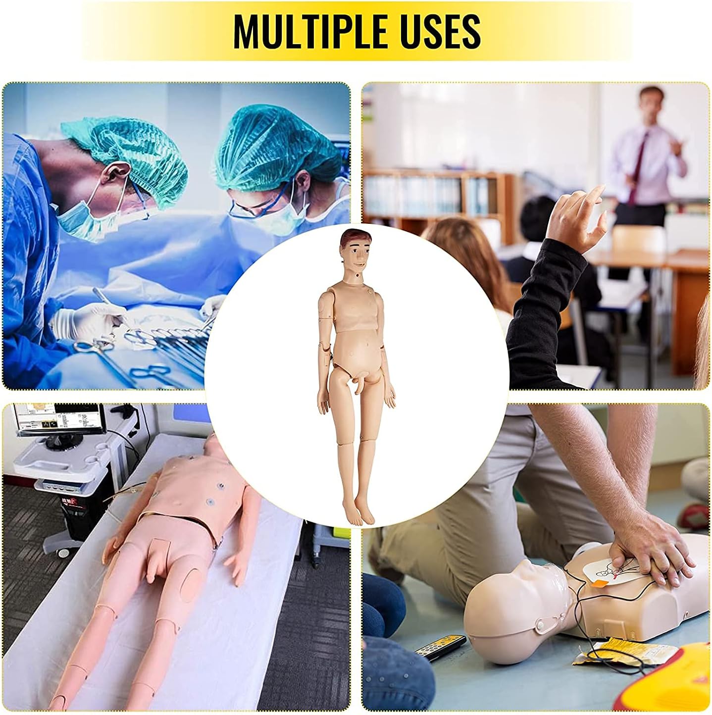 Multi-Functional Patient Care Simulator Male and Female Nursing Manikin Human Anatomical Model for Nursing Medical Training