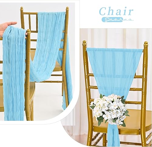 Miniatura 5 de Showgeous 20 bandas para silla de estopilla verde oscuro, lazos decorativos para sillas rústicas, fundas de silla diseñadas para boda, pasillo,