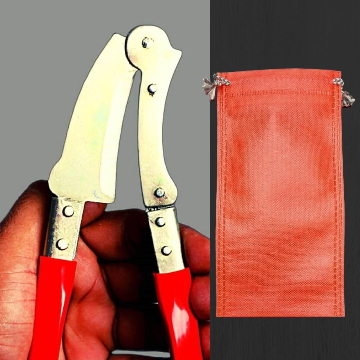 Traditional Betel Nut supari Cutter with Protection Cover, with Soft Rubber Grip to Protect Hands, sarota, sudi, adkitta-image-25