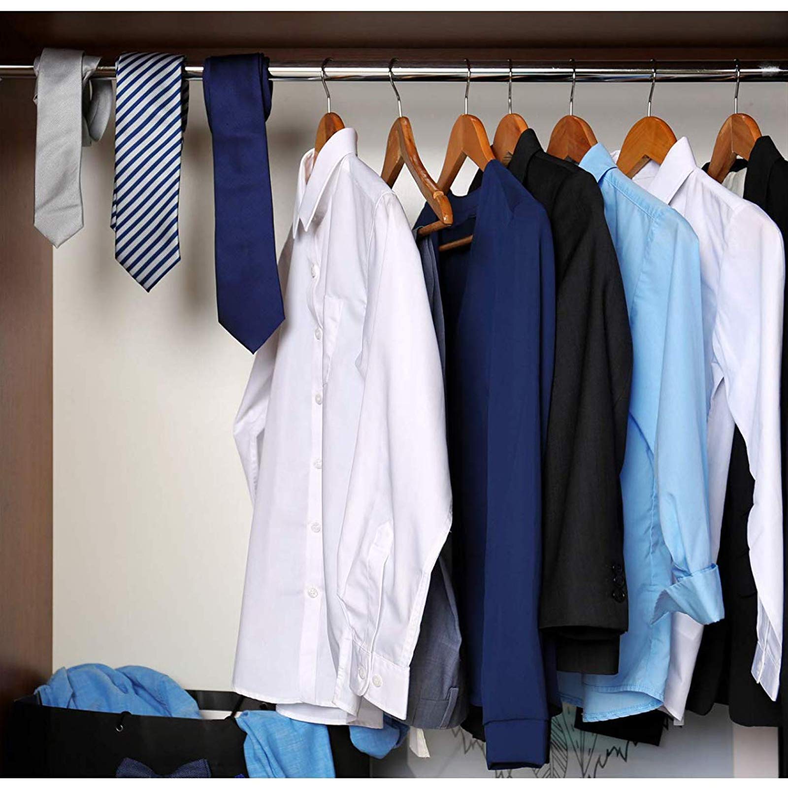 Rail De Penderie Rond Avec Embouts Et Supports Centraux En Chrome 25 Mm