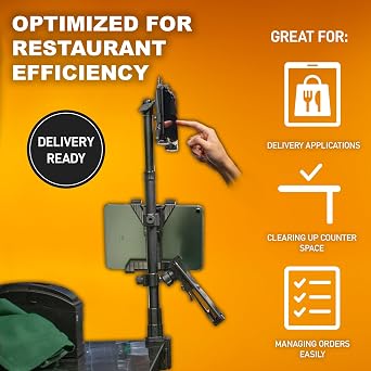 iBOLT TabDock Tower Triple Tablet Clamp Mount 7-10 for POS & Delivery Apps