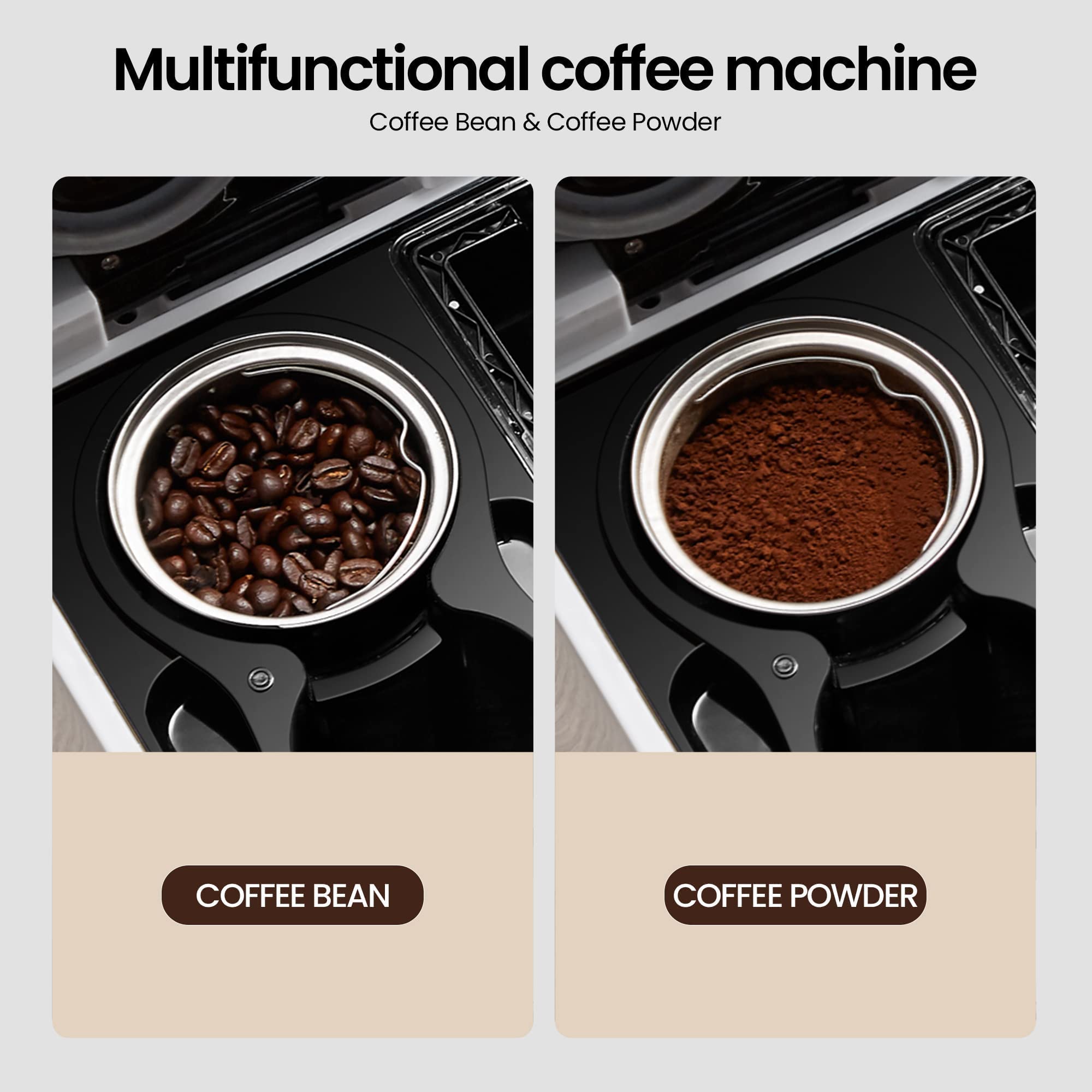 HAUSWIRT Bean to Cup Automatic Coffee Maker, Stainless Steel Filter