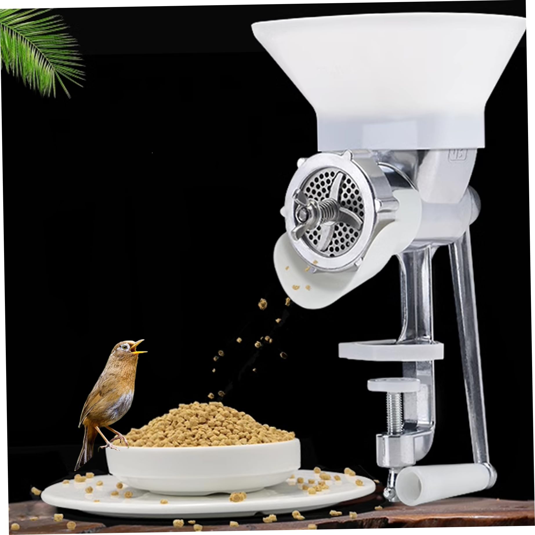 Máquina de pellets Molino de pellets manual de 2, 5 mm con manivela Fabricante de boca ancha con salida ampliada Máquina de alimentación animal con clip lavable para gatos, perros, pájaros y peces