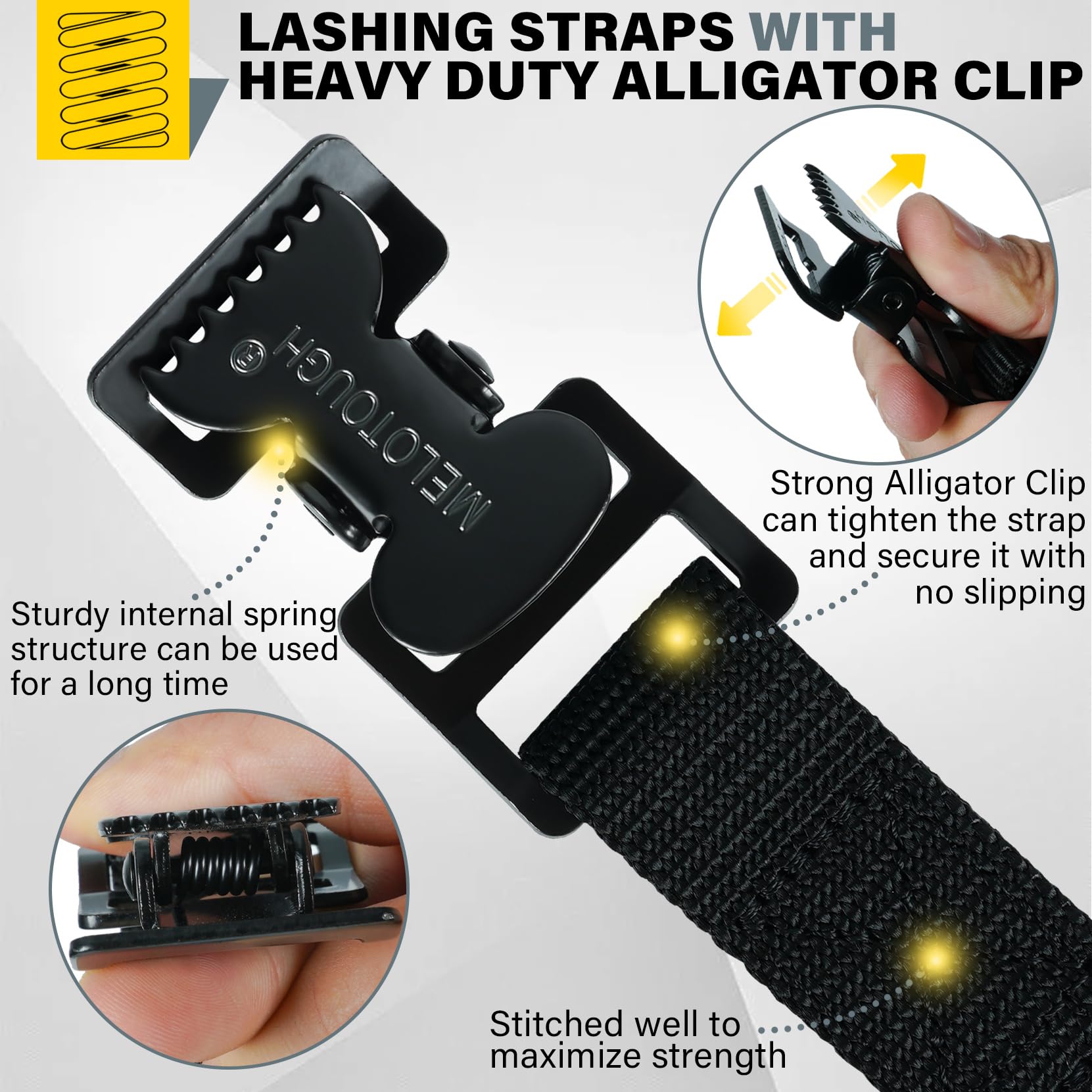 Lashing Strap,1"×10FT Tie Down Straps With Alligator Clip,Adjustable - View #12