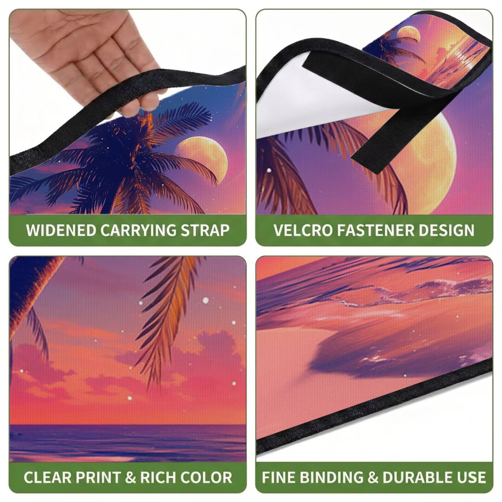 Coperta de Picnic 150x200 cm, Luna Manta Picnic Impermeable Anti-Sabbia Manta de Playa Pieghevole, Outdoor Picnic Blanket per Spiaggia, Camping, Giardino, Trekking - spiaggia (6) UZ-967