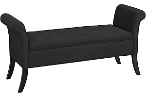 Find Tranquility with the Yaheetech Black Ottoman for a Serene Bedroom