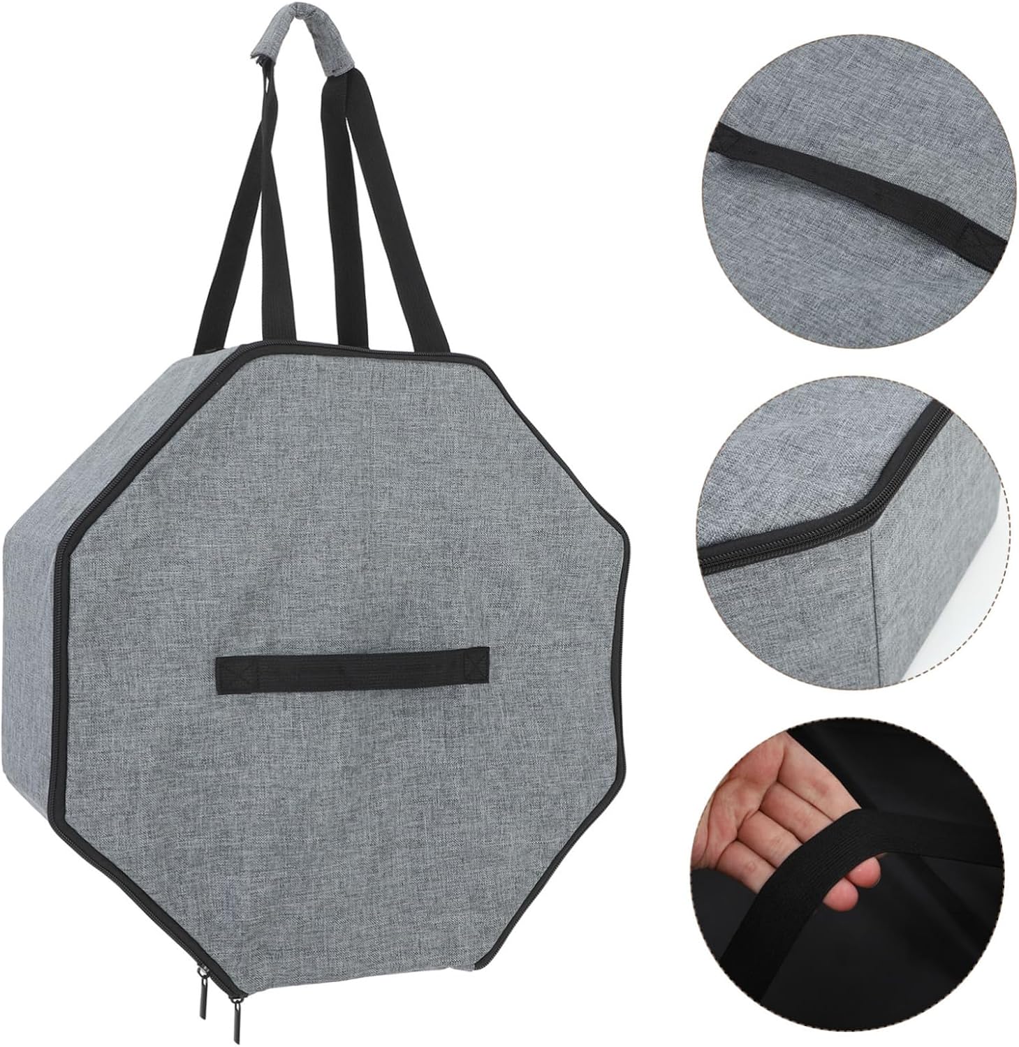 Hemobllo Collapsible Hat Storage Box with Lid for Women Men Portable Round Cowboy Hat Carrier Large Denim Organizer for Travel and Closet Use
