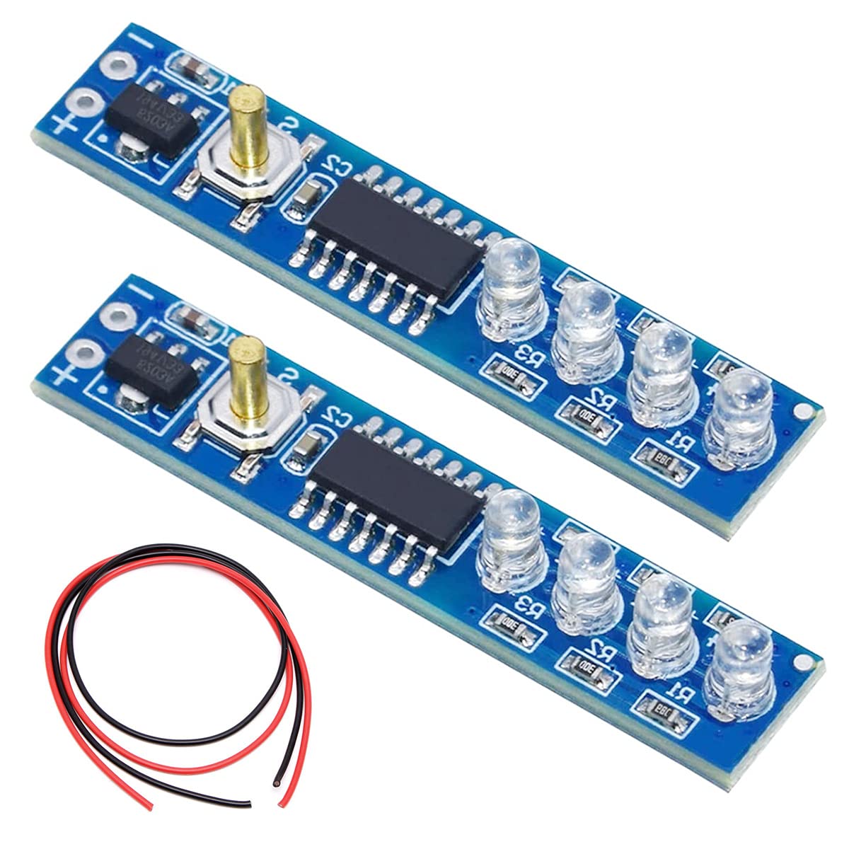 QUARKZMAN Batterieanzeige – 5 Stück, 1-8S, 4,2-33,6V, Blaue LED, Für Elektrofahrzeugbatterien