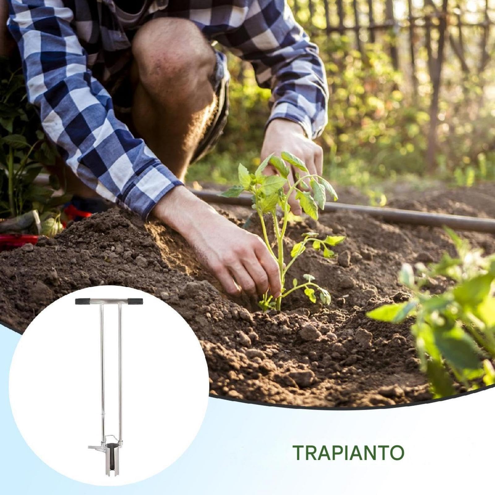 Trapianti di piantine - MANUALE a manico a manico piante per giardinaggio | piante di lampadina stabile, plugger di per orto