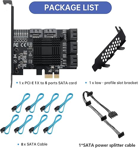 Miniatura 27 de PCIE a SATA 3.0 tarjeta 10 puertos,PCIE a SATA III 6Gbps tarjeta de expansión,ASM1166+JMB575 Chips