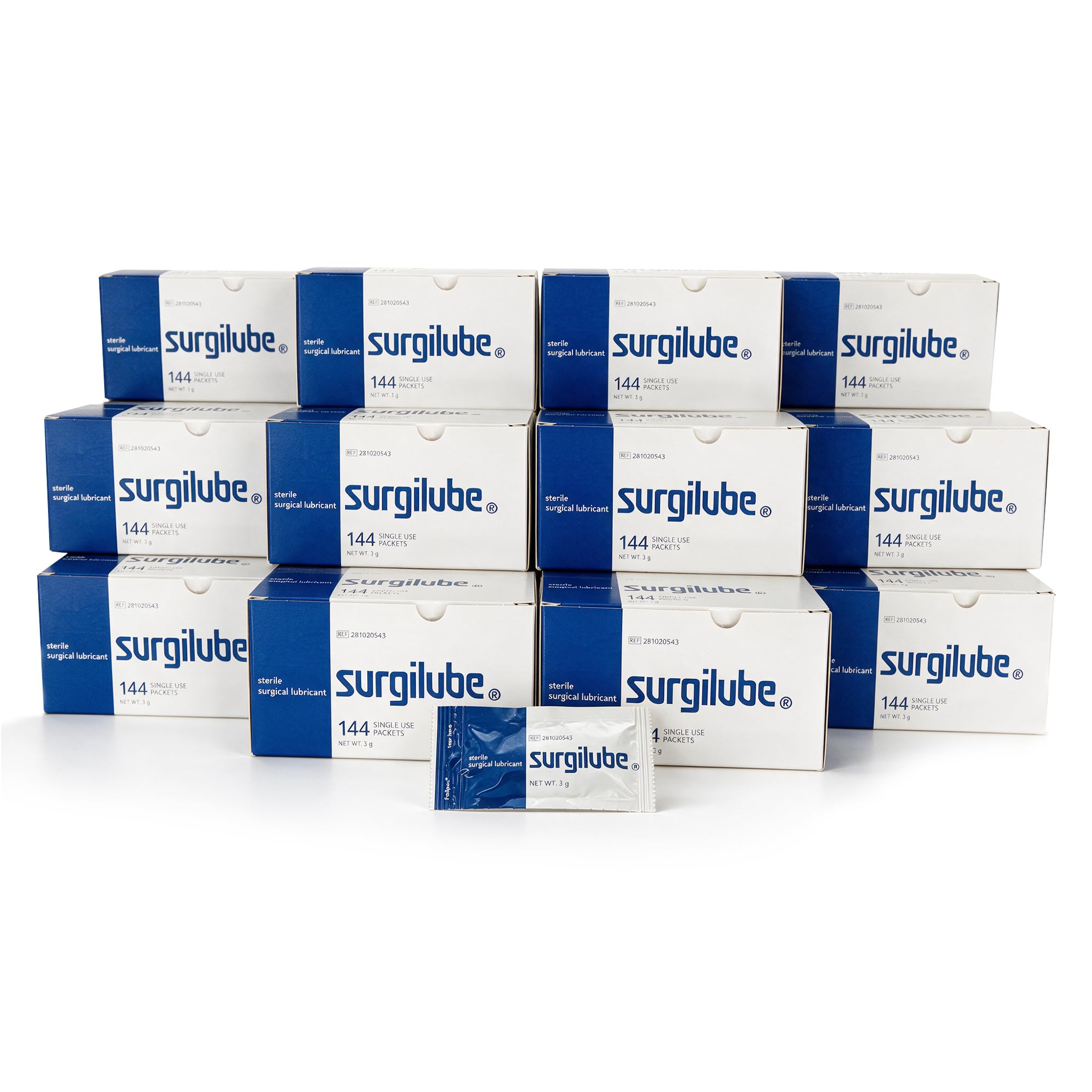Surgilube Lubricating Jelly - Carbomer Free Sterile 3 Gram Individual Packet 1728 per Case 281020543