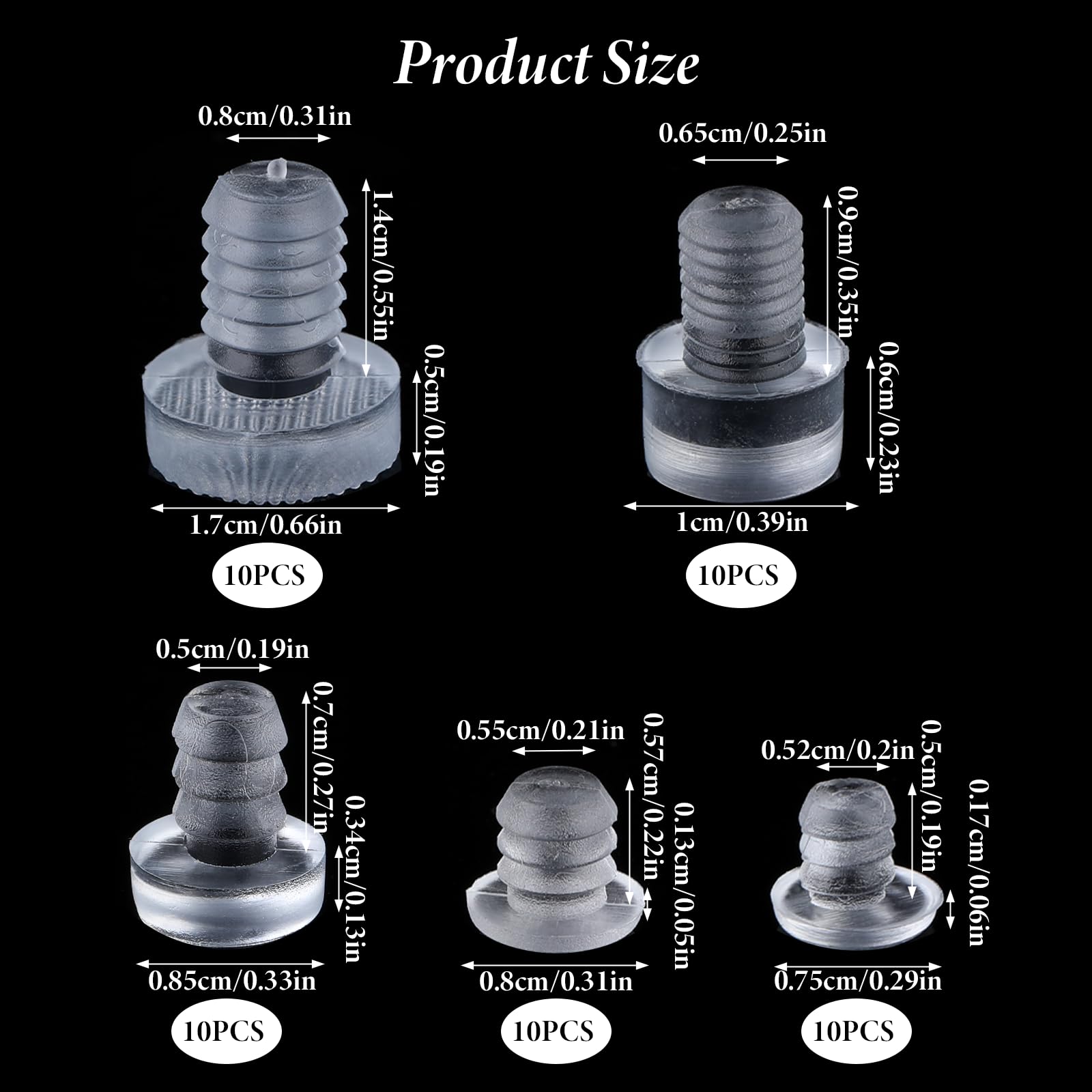 Clear Bumpers For Cabinets 50 Pcs Glass Table Bumpers - Clear Rubber ...