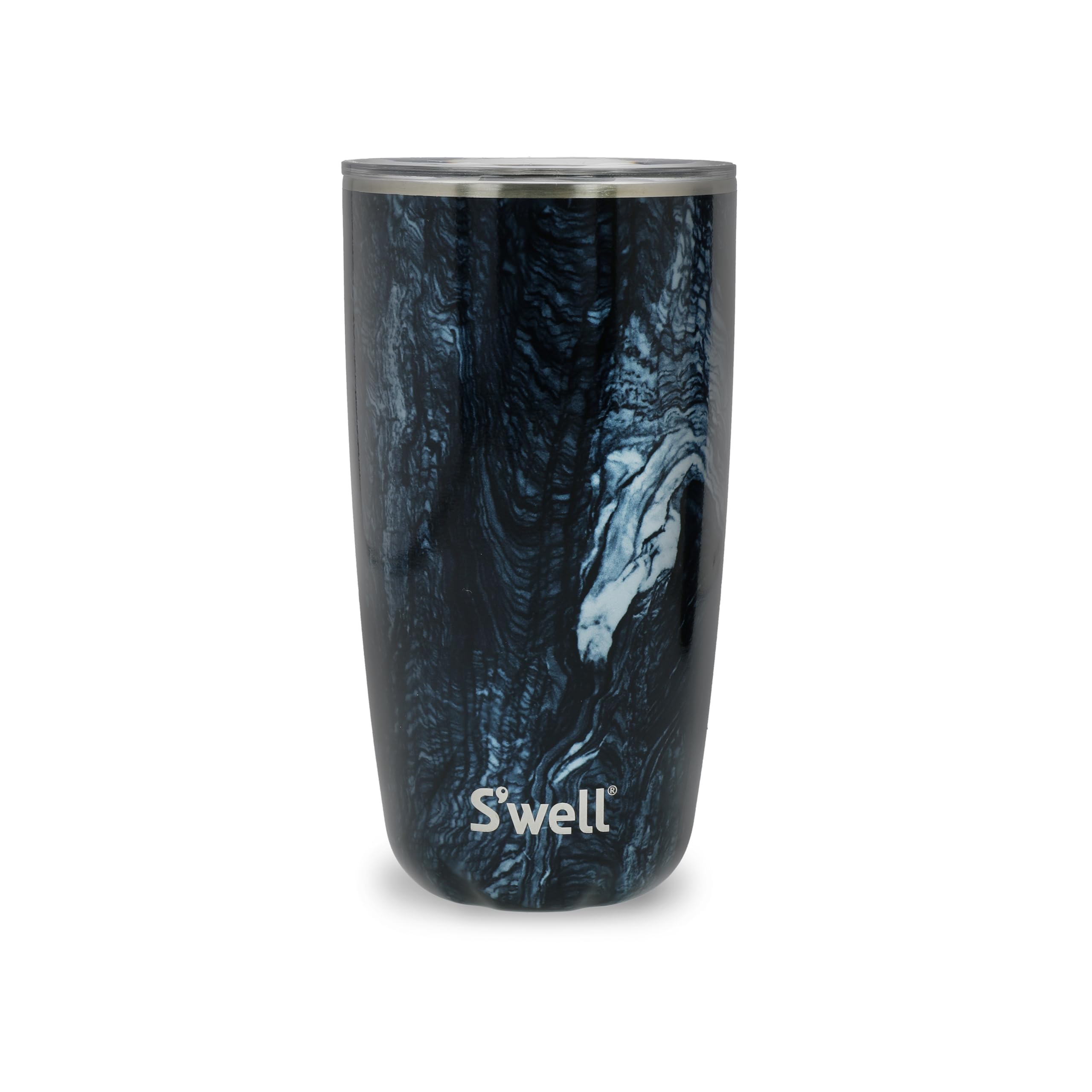 S'well Stainless Steel Tumbler with Slide-Open Lid, 18oz, Azurite Marble, Triple Layered Vacuum Insulated Containers Keeps Drinks Cold for 12 Hours and Hot for 4, BPA Free