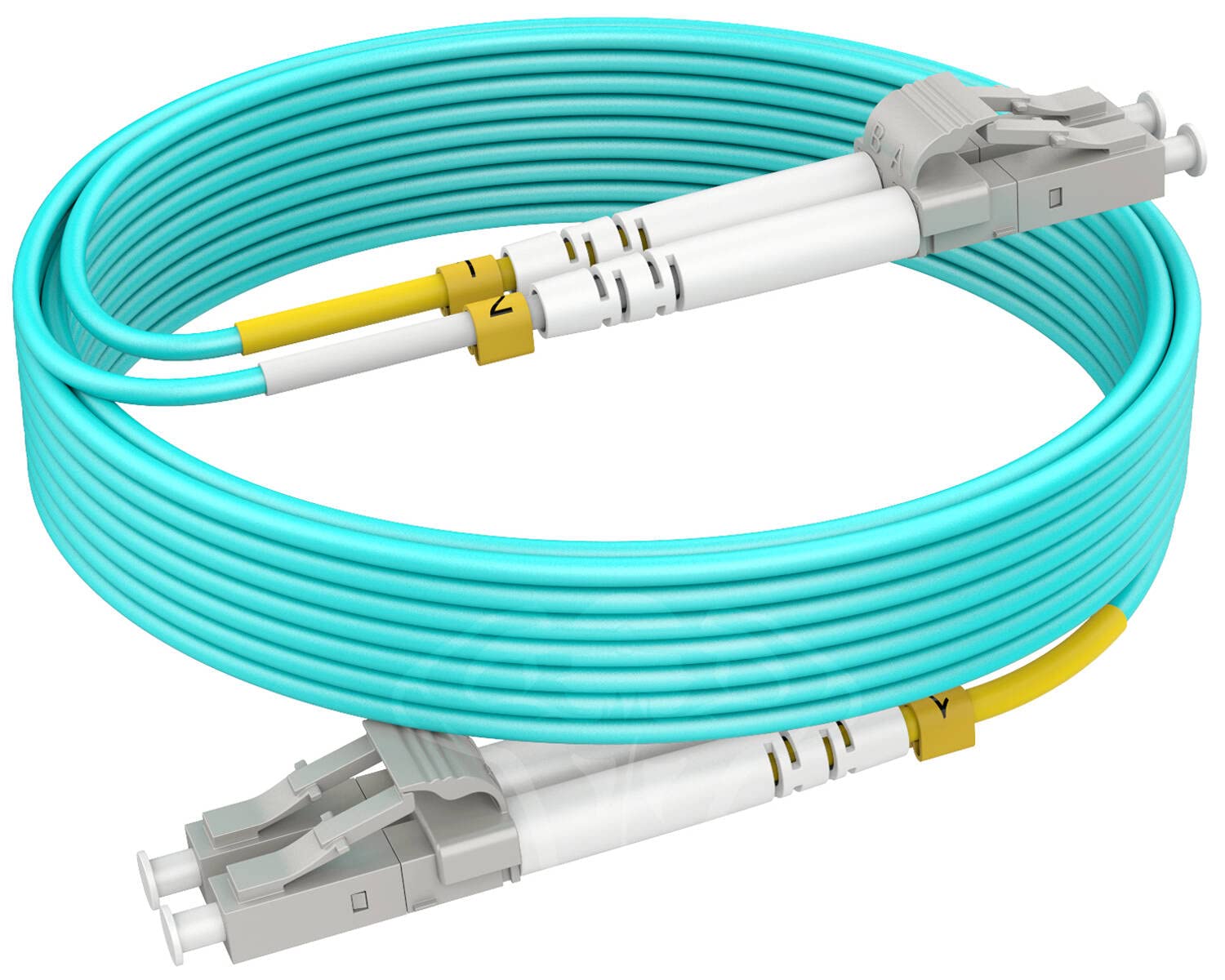 30m(98ft) OM4 LC LC Fiber Patch Cables MMF Multimode, Options 0.2m~122m, LC to LC Fiber Optic Cable Duplex, 50/125μm 40G/100G LSZH, RamboCables