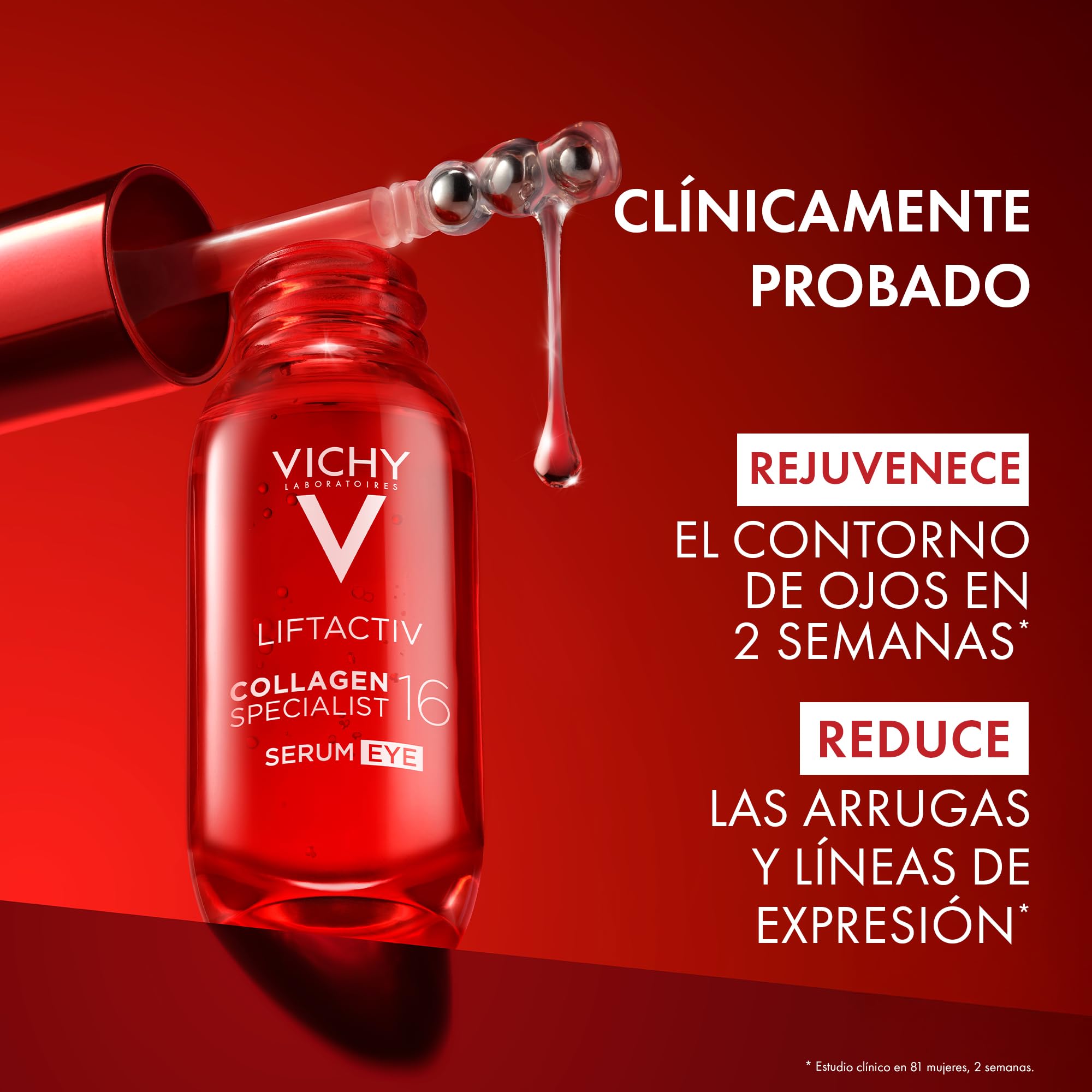 Vichy, Liftactiv Collagen 16, Sérum para el contorno de ojos, 15 ml | Primer sérum para el contorno de ojos con Tecnología Co-Bonding; rejuvenece la mirada en tan solo 2 semanas.