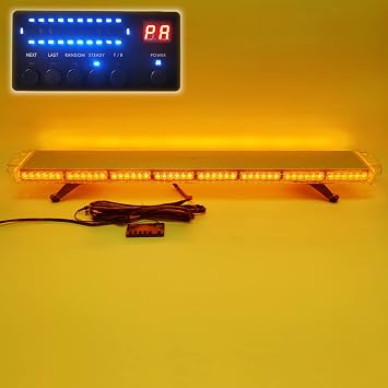 CFLMYYXGS Silver Aluminium Case 12V - 24V 55" 108 LED Emergency Warning Light Recovery Rescue Beacon Wrecker Flashing Amber Strobe Light