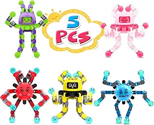 Transformable Fidget Spinner Toys for Kids and Adults,5 PCS Finger Sensory Toy for Teens with Autism ADHD Anxiety Relief,Birthdays Gifts Party Favors for Boys Girl Travel Stocking Stuffers