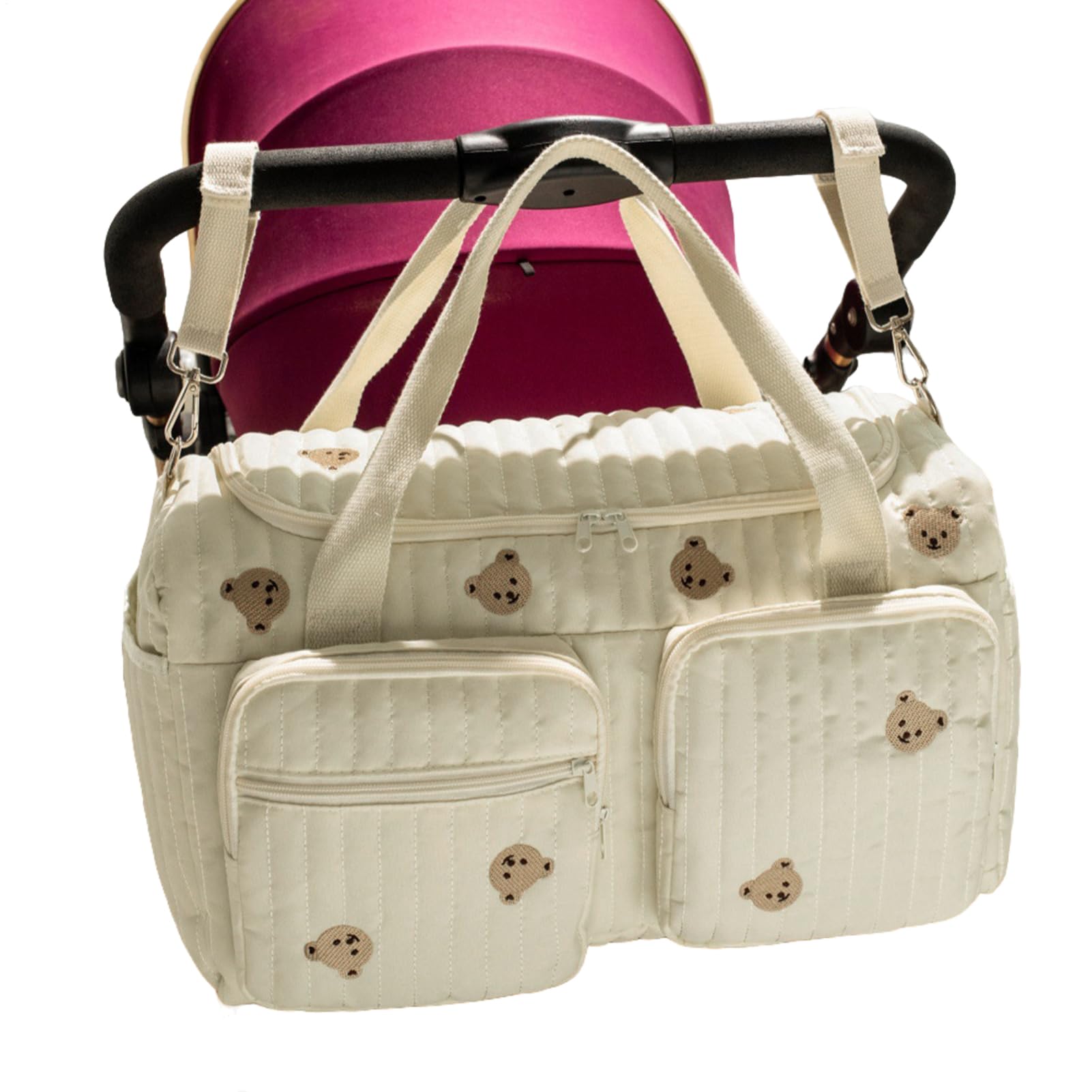 Grande borsa per pannolini a forma di orsetto, scomparto integrato, per uso quotidiano e viaggio