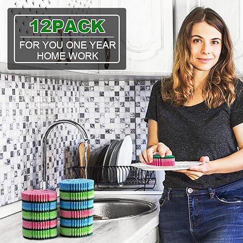 Miniatura 7 de SmilePowo Paquete de 12 esponjas de limpieza mágicas extra grandes de densidad, 2 unidades, almohadillas de limpieza de espuma de melamina