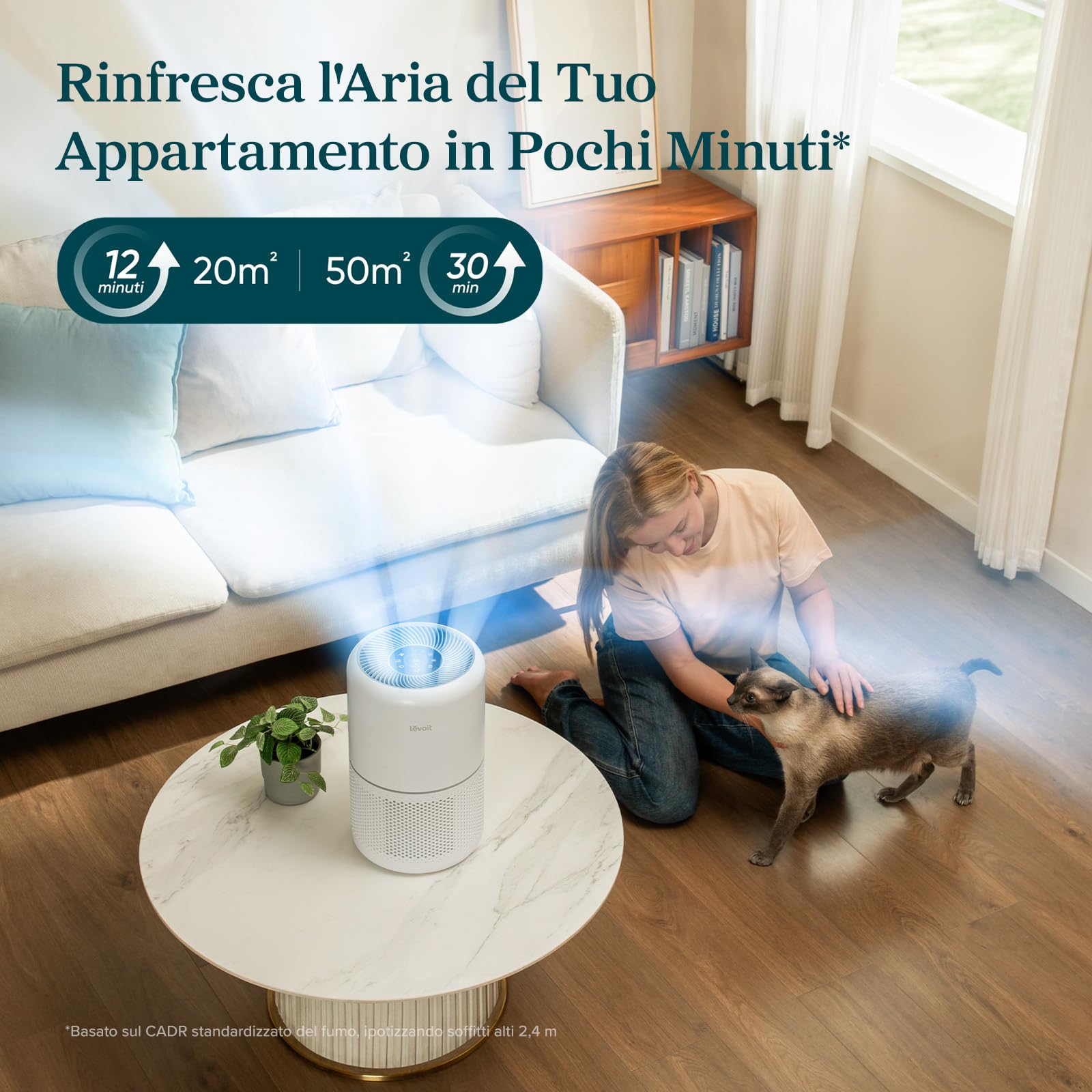 Levoit Purificatore d'Aria Smart per Allergie, CADR 258m³/h, 54㎡, Core300S — immagine 11 di 16