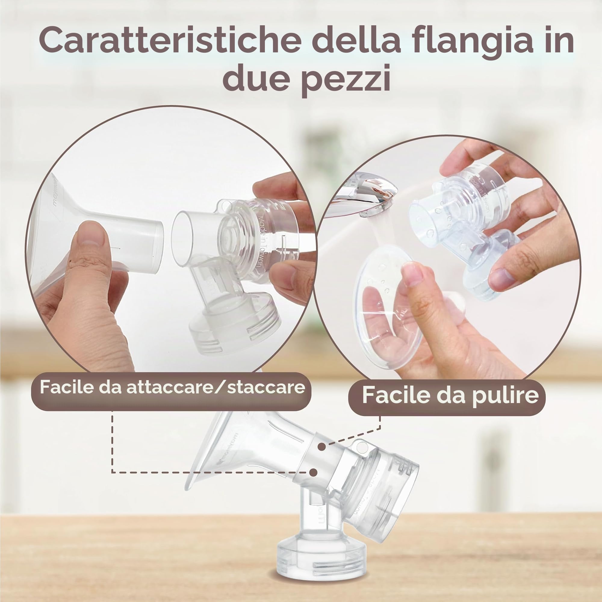 Maymom MyFit Paracapezzoli 17 mm Piccoli Compatibili con Tiralatte Medela e Connettori Maymom a Bocca Larga e Stretta, 2 Pezzi