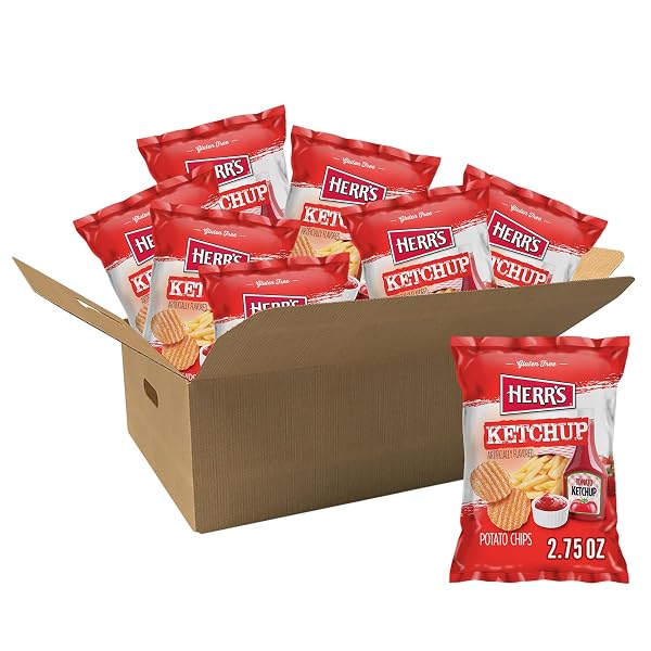 Herrâ€™s Ketchup Ripple Potato Chips - Classic Flavor On-the-Go