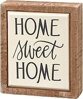 Primitives by Kathy Home Sweet Home Wooden Box Sign - Rustic Hand-Lettered Farmhouse Wall Décor Plaque