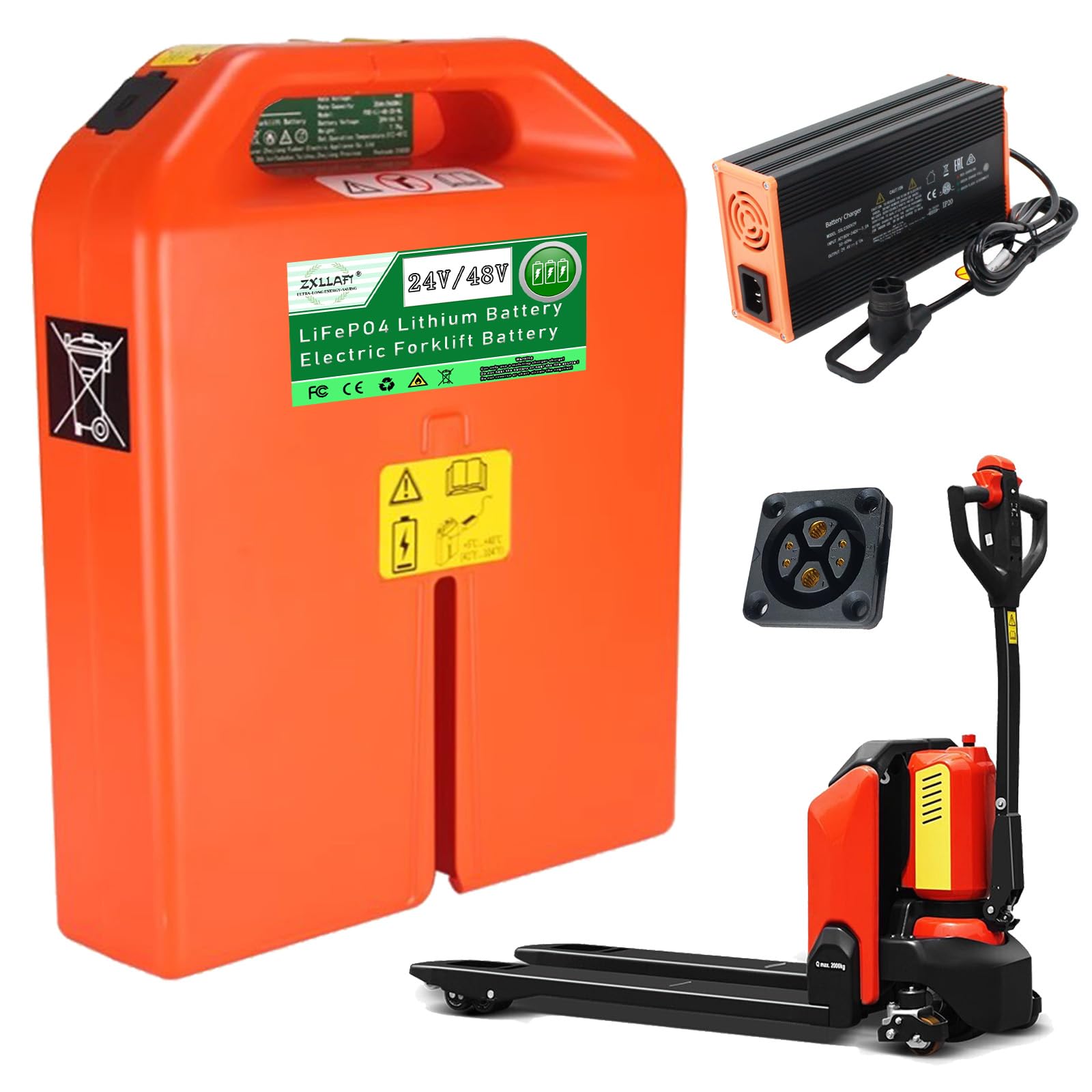 Elektrischer Hubwagen mit Batterie 24V 48V Lithiumbatterie für Elektrostapler PTE15N Wiederaufladbare Batterien LiFePO4-Batterien für CLG2015L mit BMS