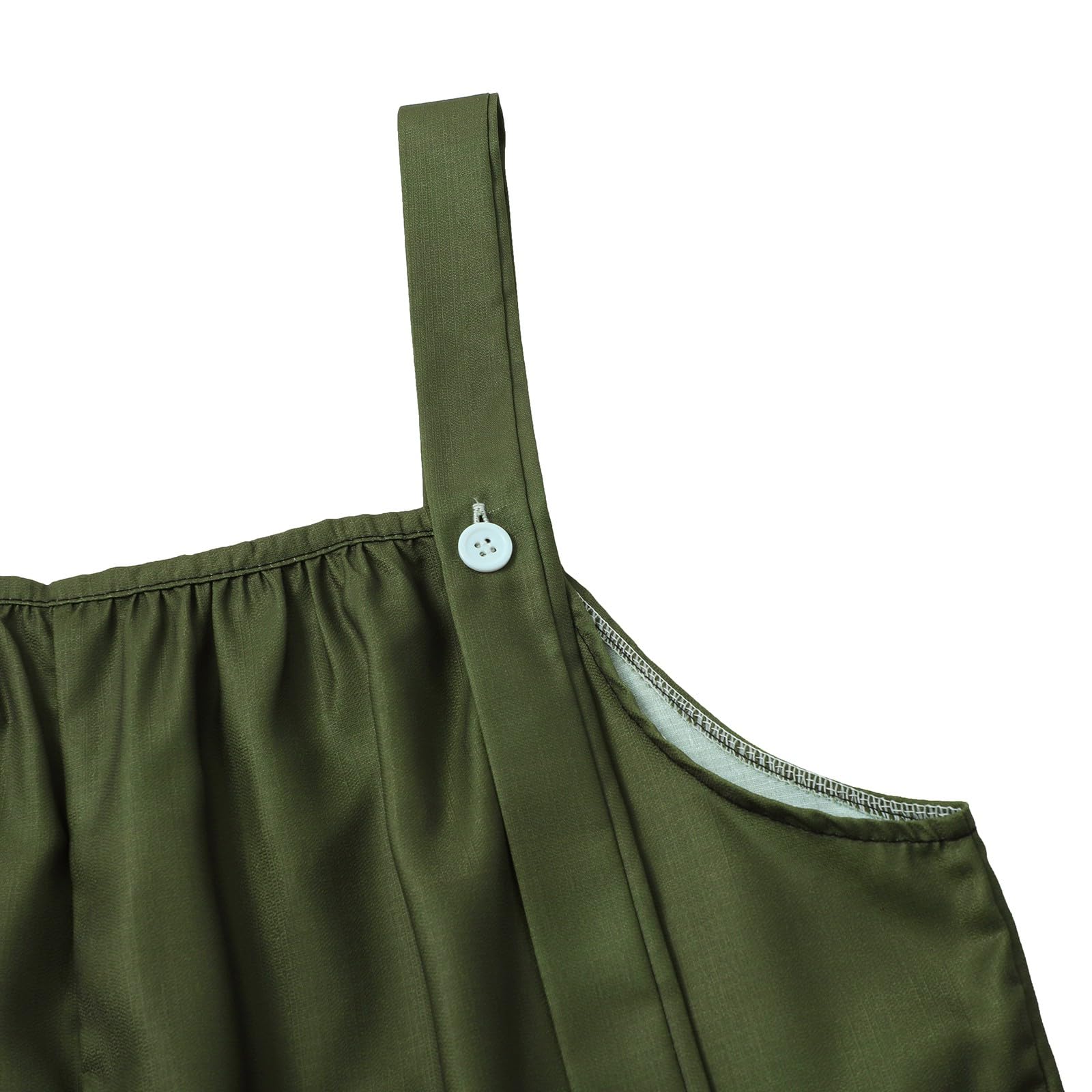 Peto largo de pierna ancha para mujer, mono de muselina de lino, ligero | Und,Luftig,Jumpsuit,Einfarbige,Boho,Trägeroverall,Flowy,Stoffhose,mit,Taschen,Romper,Für,Strand,Urlaub
