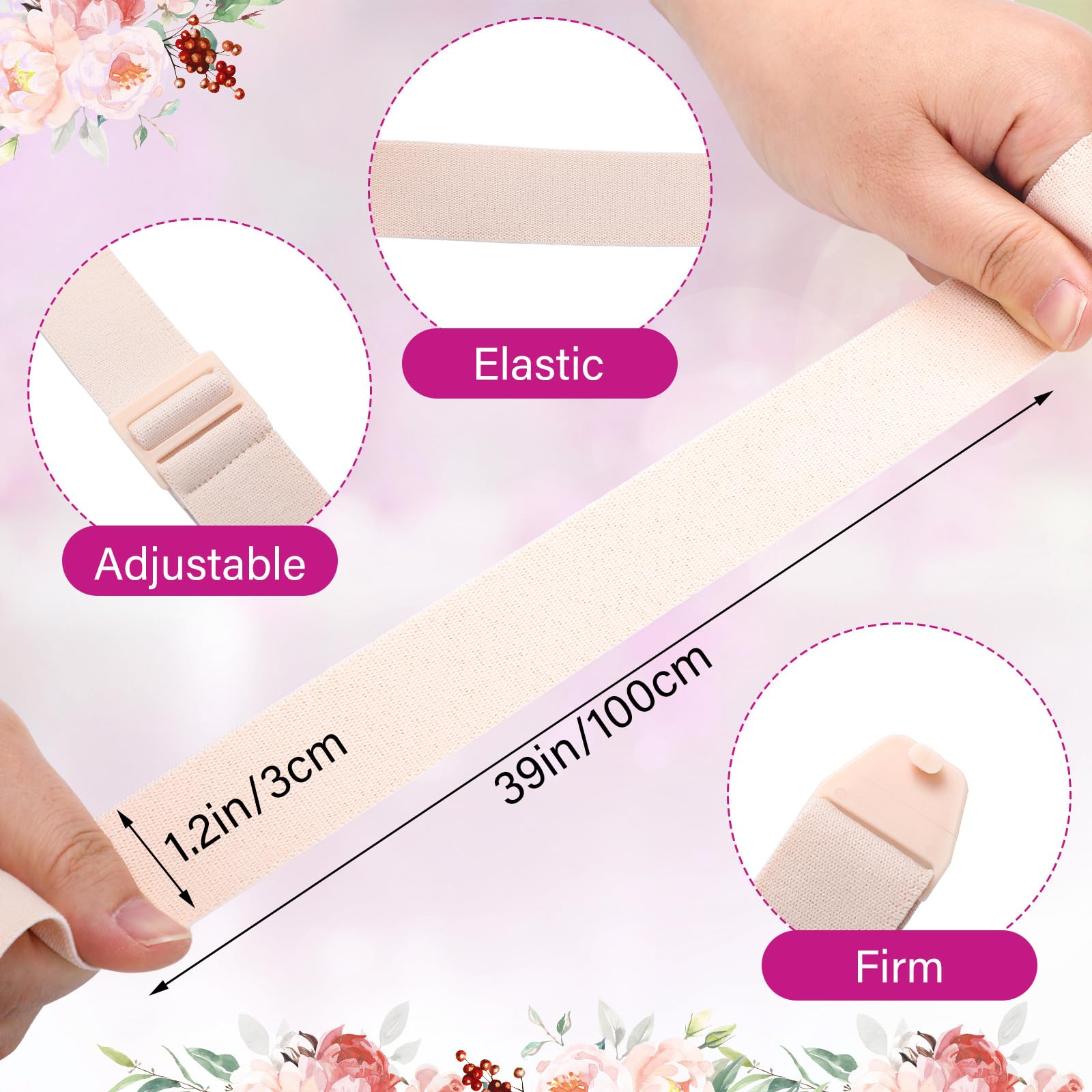 Threlaco 3 Pcs Adjustable Ostomy Belt Attaches Securely to Ostomy Pouch 1.18x40 Inches Preventing Chassis Warping, Colostomy Belt for Post Operative Care After Colostomy Ileostomy Surgery