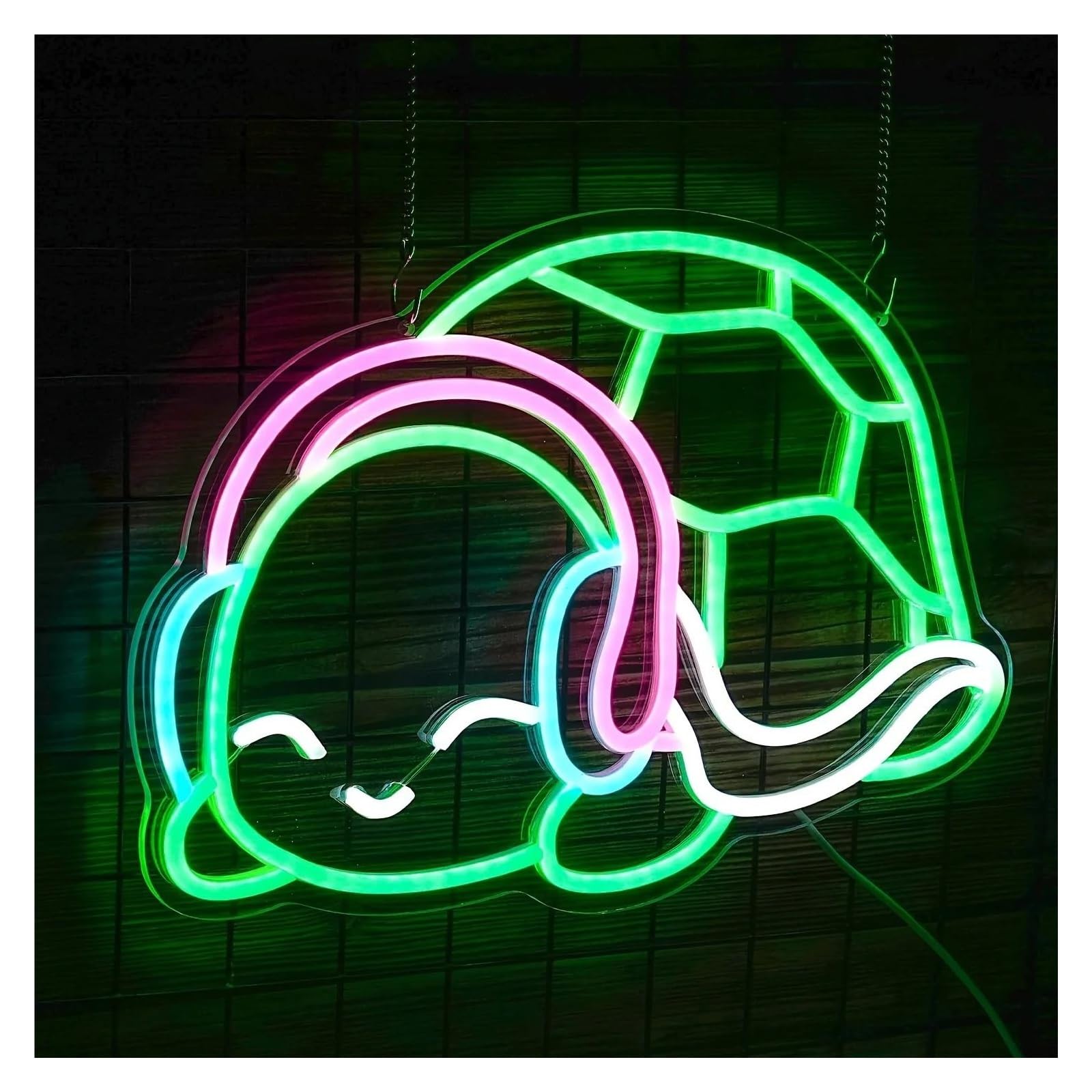 LEMST Sign Lamp Headphones Turtle Neon Sign, Suitable for Hotels, Living Rooms, Game Halls, Parties, Bedrooms USB Powered 41x29cm