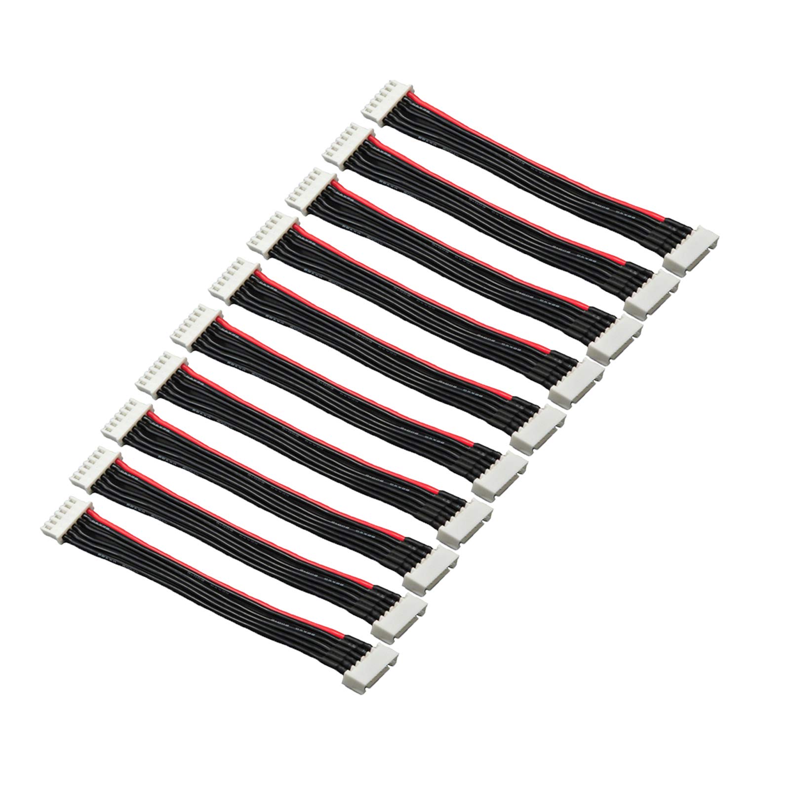LINSYRC 10x Câble Extension JST-XH 5S Pour Lipo – 6 Broches Mâle/femelle, Silicone 22AWG 15cm – Parfait Pour Batteries 2S à 6S