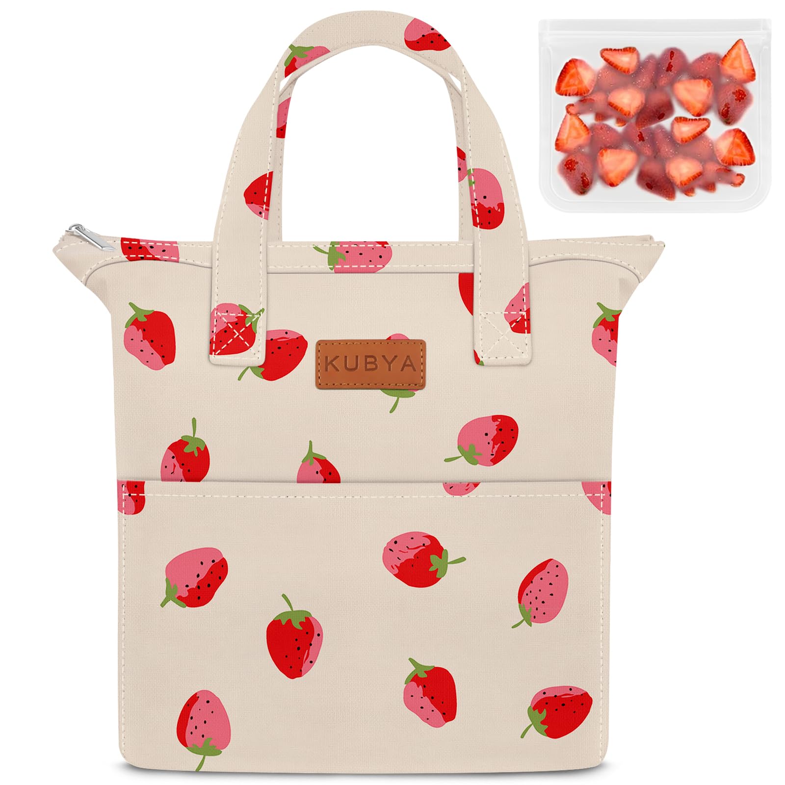 Lunch Box for Women, Lunch Bag for Women Men Adult Simple Lunchbox Reusable Insulated Lunch Boxes Large Capacity LunchBag, with Food Storage Bags for Work, Office or Picnic