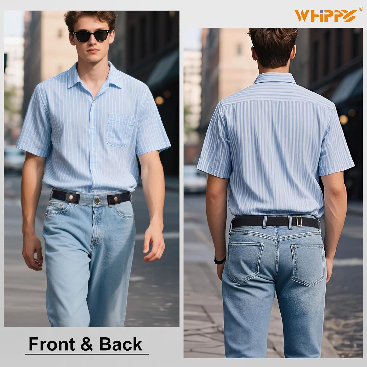 WHIPPY 2 Pack Buckle Free Comfortable Elastic Belt for Women or Men, Buckle-less No Bulge No Hassle Invisible Belts - Image 5