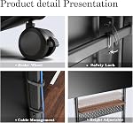 FITUEYES TV Stand avec roues pour 40 à 85 de pouce LED LCD Écran plat, coin TV Mont de stand avec stockage, Peg Board & Plateau en bois TV Console