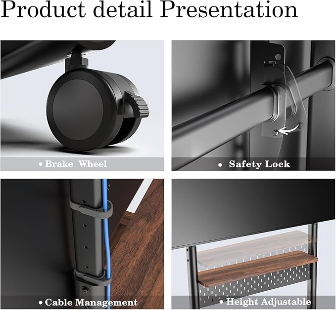 Soporte de Piso con Ruedas para TV de 40 a 85 Pulgadas miniatura 5