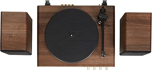 Miniatura 14 de Crosley C65A-WAGL - Tocadiscos de vinilo de 2 velocidades con altavoces de 50 W, cartucho audio-técnico con imán móvil, receptor Bluetooth, nogal