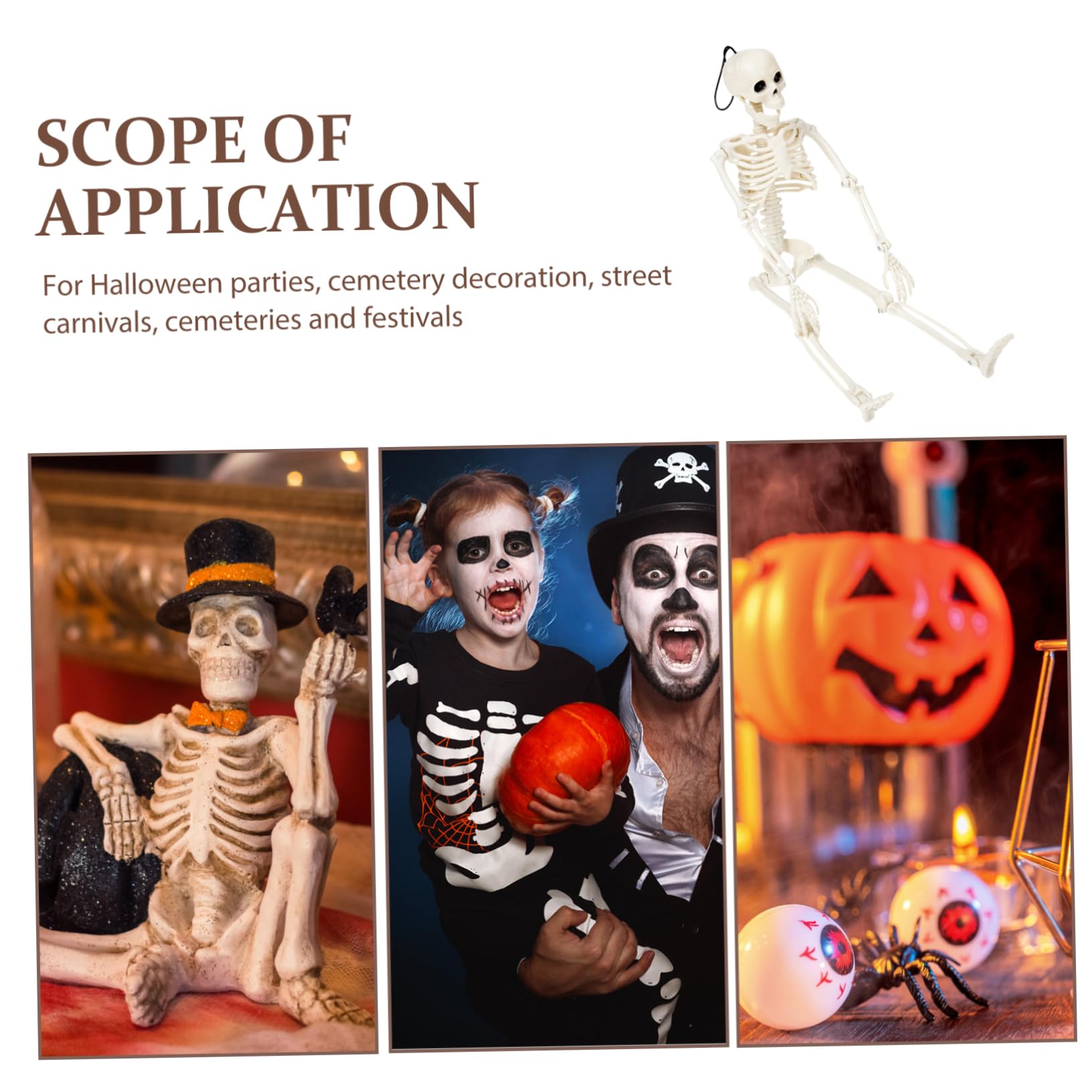 TOYANDONA 4 Piezas Esqueleto Humano Esqueleto Decoración Esquelética De Halloween Articulación del Esqueleto De Halloween Hueso De Plastico Pequeña Calavera Novio El Plastico Moda