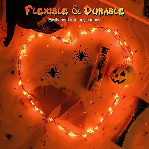 Miniatura 10 de Tasodin - Guirnalda de luces LED, serie de luces impermeables de 16.4 pies, funciona con pilas para bodas, hogar, jardín, fiesta, decoración de