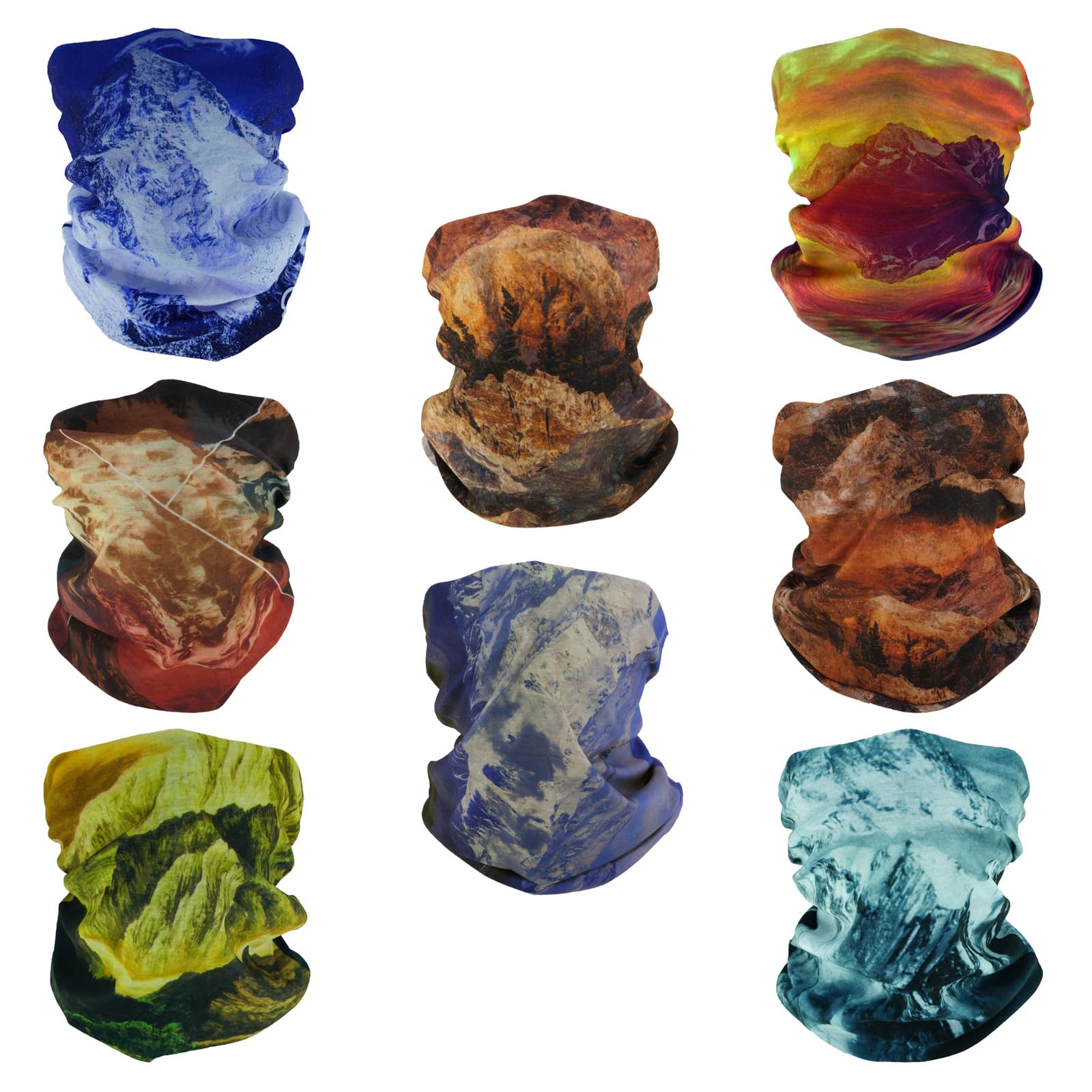 4x Multifunktions Bandanas - Stirnband, Gesichtsmaske & Halstuch In Einem