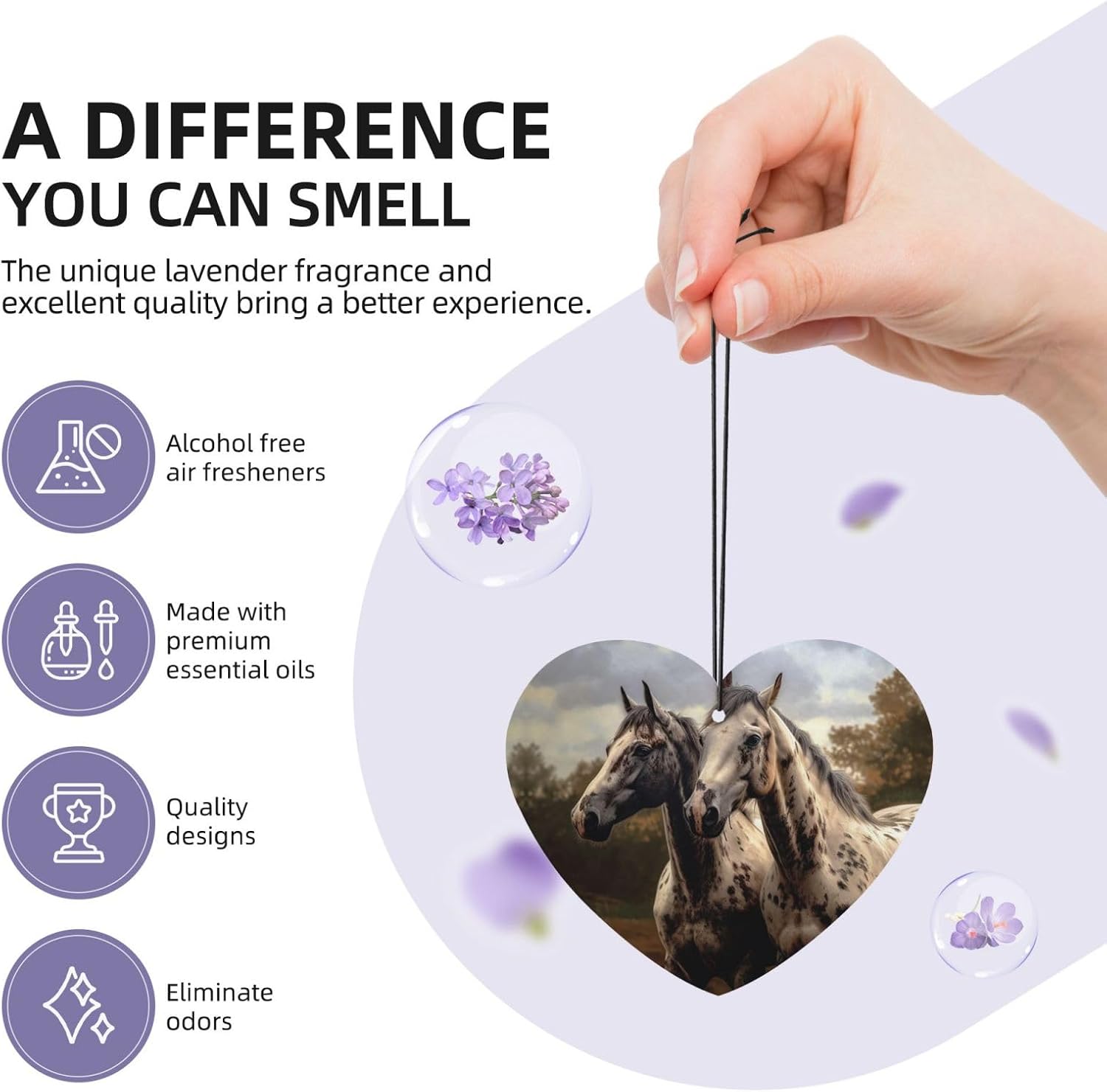 6 Pcs Car Air Fresheners Personalized Two Horse Aromatherapy Tablets Hanging Fragrance Scented Cards Funny Incense Chips For Rearview Mirror Accessories image 5