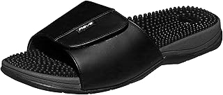 Revs - Ness - Menâ€™s Velcro Reflexology Massage Sandals, Black US11
