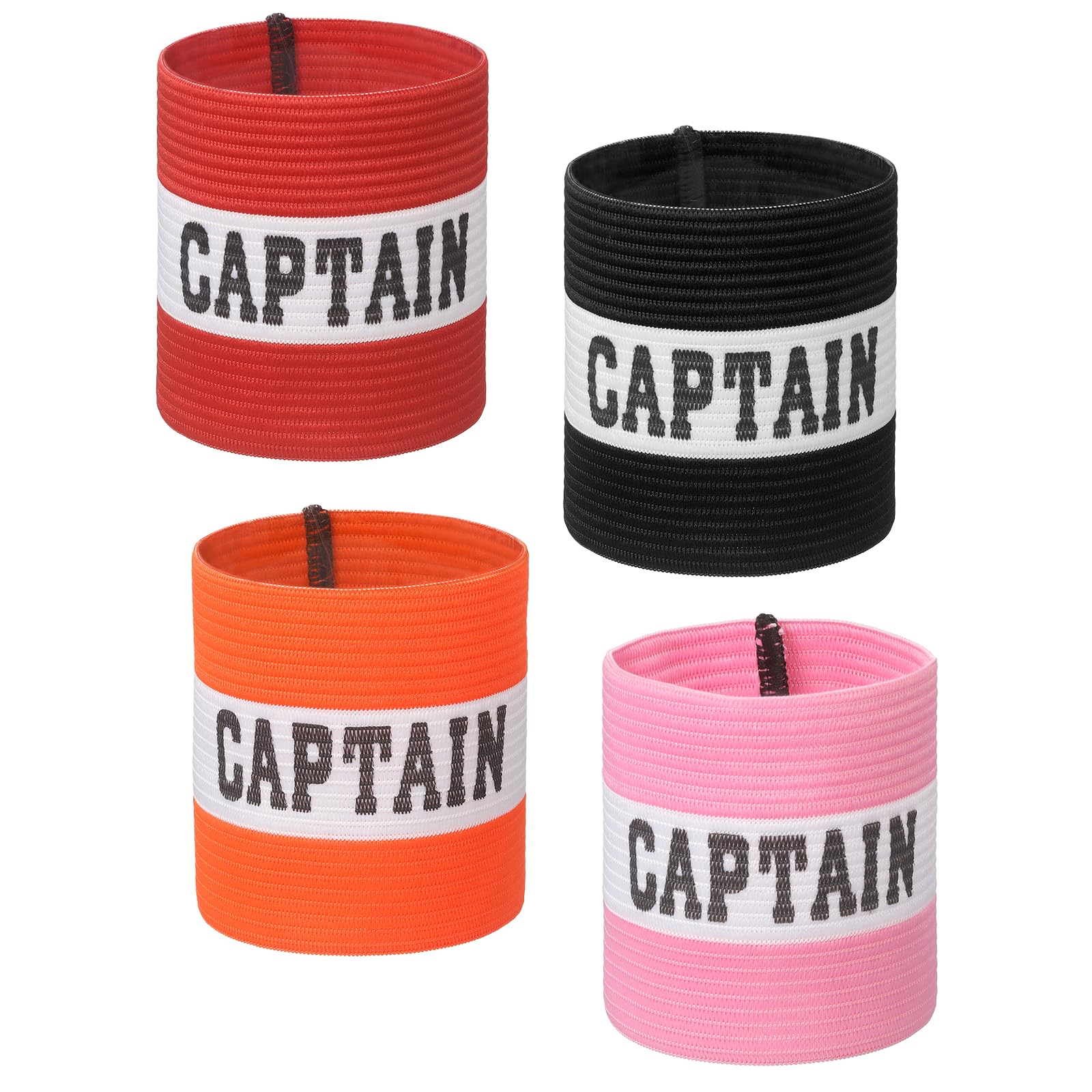 YELARXI Captain Armbands, Soccer Captain Armband Elastic Adjustable Leader Band Team Sport Bands, 4Pcs & Color Set 1 & 25cm - Fit for (Adult Youth Football/Basketball/Rugby Training) — image 1