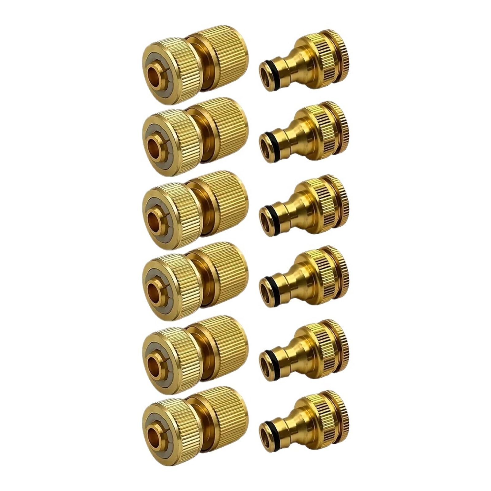 Kit di raccordi for tubi flessibili standard UE 6/12 - Raccordi for rubinetti da 1/2 pollice e 3/4 + Attacchi rapidi for tubi da giardino da 1/2 (13-16 mm)(Six sets)