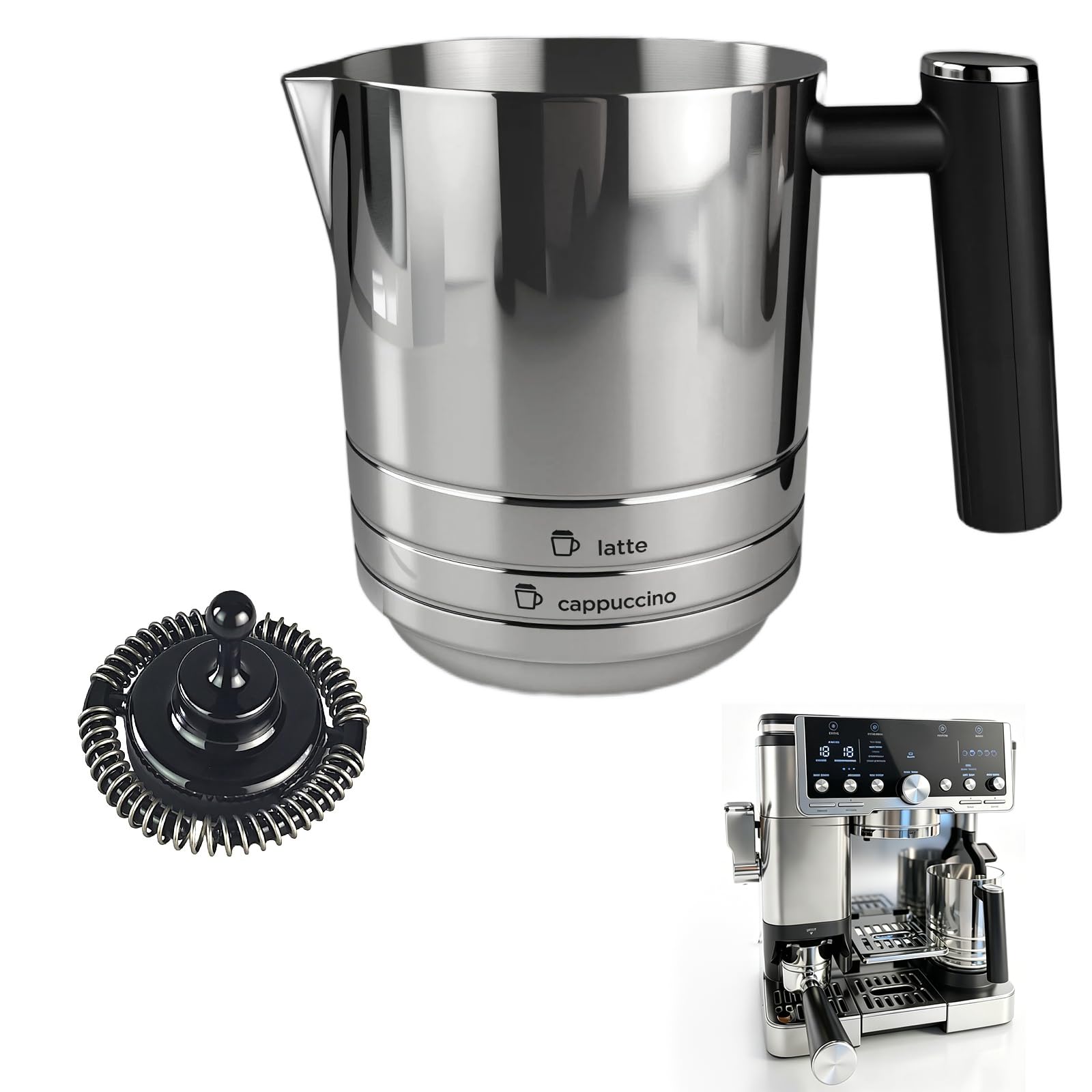 Amazon.com: Milk Frother Pitcher with Frother Whisk, Compatible