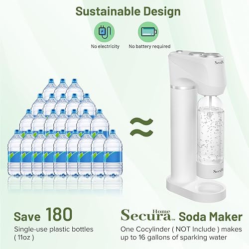 Miniatura 5 de Máquina de transmisión de refrescos, máquina de agua con gas y agua carbonatada, compatible con cilindros de CO2 de 60 l (no incluidos)