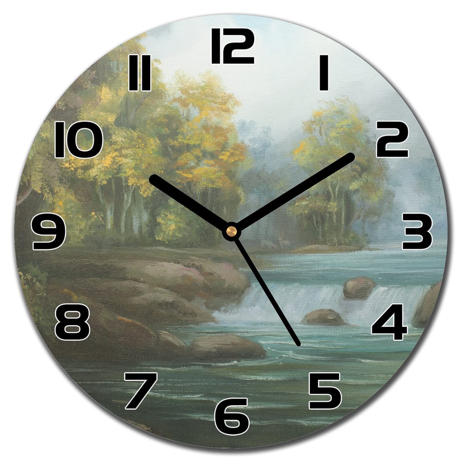 Horloge de cuisine cascade pétrole pour salon moderne et apaisant