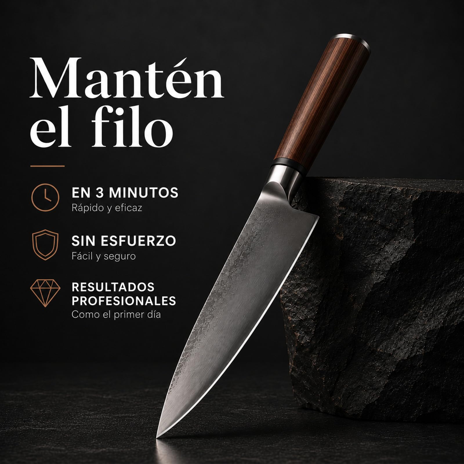 Noren Pro Afilador de cuchillos profesional, discos de diamante (Negro) | Afilador profesional con discos de diamante 400/1000#, ángulos de 15° y 20°, compatible con la mayoría de cuchillos.
